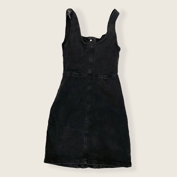 Denim Co. Classic Black Distressed Casual Jean Button Up Everyday Casual Dress - Picture 6 of 9